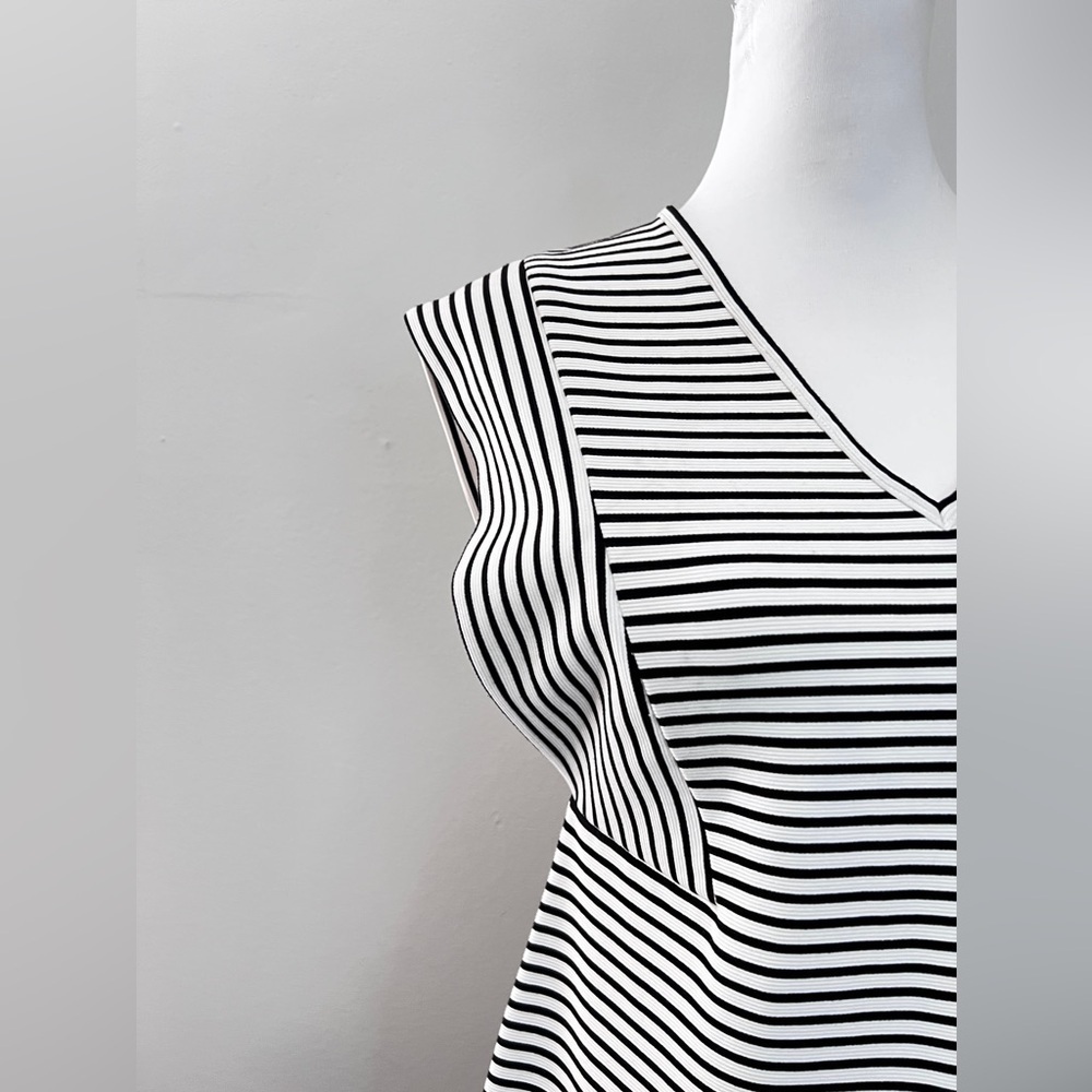 Derek Lam Collective black and white striped dress size 48 - Picture 8 of 16